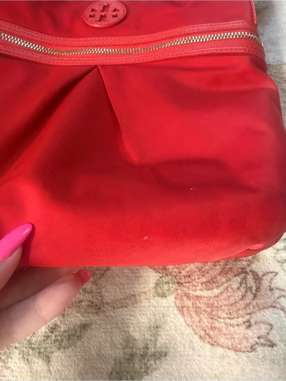 Tory Burch Red Nylon Crossbody Shoulder Bag